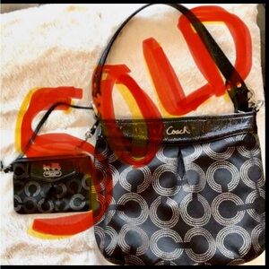 SOLD SOLD Beautiful black Coach purse with silver hardware. Like new condition!